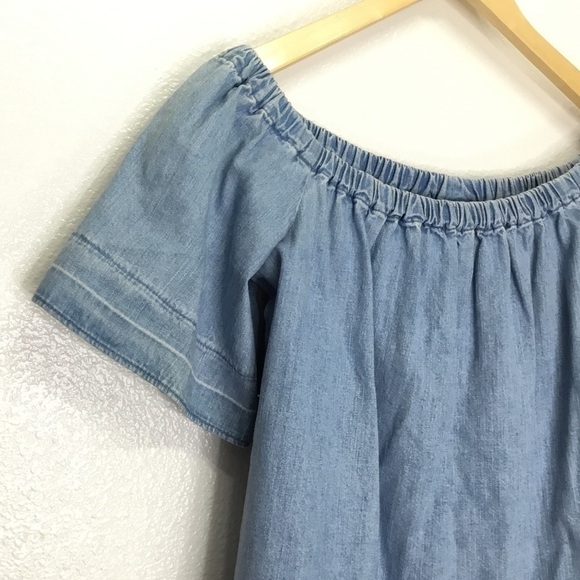 NWT Adriano Goldschmied Denim Off Shoulder Top - Picture 3 of 5